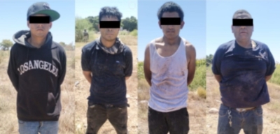 En Villa Ju&aacute;rez, elementos especiales de Seguridad detienen a 4 civiles con armas, cargadores y cartuchos