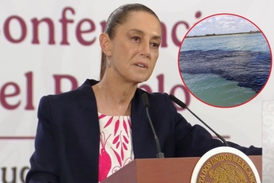 Sheinbaum se&ntilde;ala a televisoras por "campa&ntilde;a de ataques" que afectan al turismo en Veracruz, debido a derrame del crudo