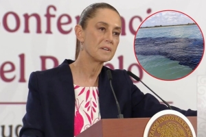 Sheinbaum se&ntilde;ala a televisoras por "campa&ntilde;a de ataques" que afectan al turismo en Veracruz, debido a derrame del crudo
