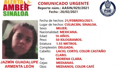 Ay&uacute;danos a encontrar a JAZM&Iacute;N GUADALUPE; tiene 16 a&ntilde;os