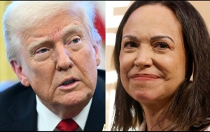 Trump podr&iacute;a "involucrar" a Corina Machado en el futuro de Venezuela