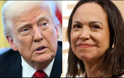 Trump podr&iacute;a "involucrar" a Corina Machado en el futuro de Venezuela