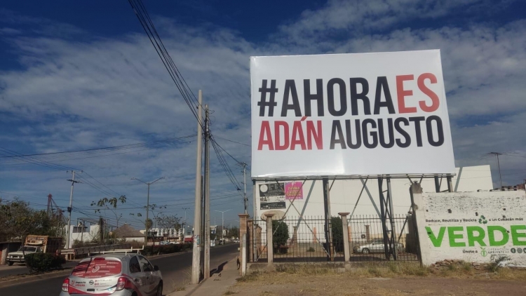 Prolifera publicidad de precampaña de Adán Augusto en carretera Culiacán-Navolato