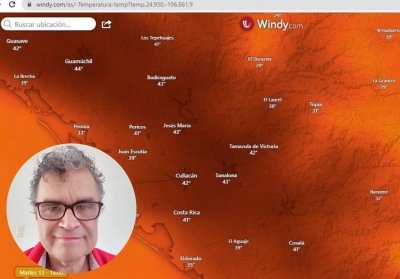 Quinta ola de calor afecta el estado de Sinaloa con hasta 46 grados: Juan Espinosa Luna