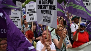 Sindicatos protestan en Londres por la alta inflación y desactualización de salarios