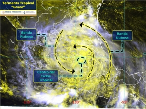 El lunes &acute;Grace&acute; volver&aacute; a convertirse en cicl&oacute;n tropical como &acute;Marty&acute;