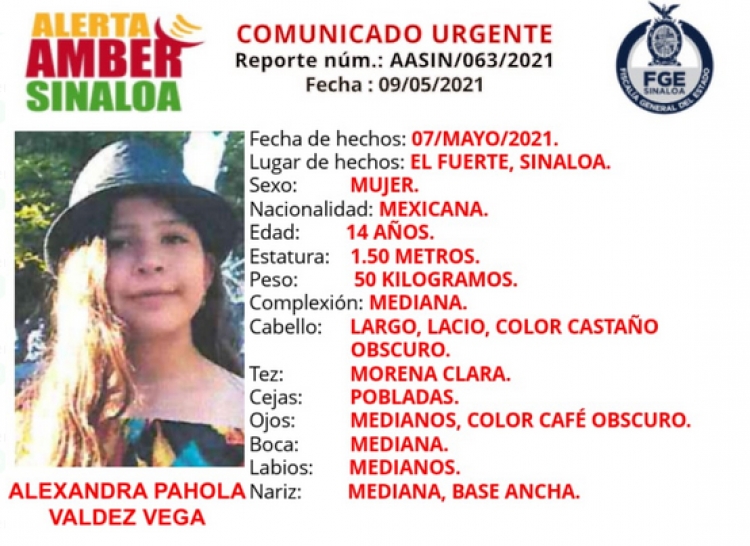 Buscan a Alexandra Pahola; desapareció el pasado viernes en El Fuerte, Sinaloa