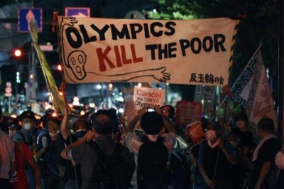 Protestas en Tokio por los Juegos Ol&iacute;mpicos