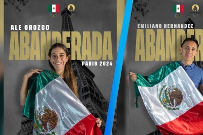 Alejandra Orozco y Emiliano Hernández serán los abanderados de México en la inauguración de los Juegos Olímpicos en París