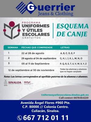 Este lunes iniciar&aacute; el canje de uniformes con apellidos desde la letra G a O