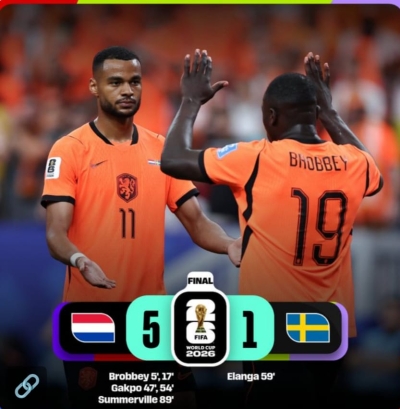 'La Naranja Mec&aacute;nica' aplasta 5-1 a Suecia en el Mundial