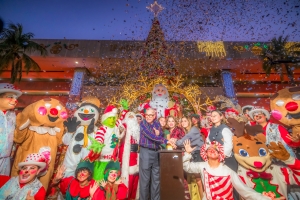 Gobernador Rocha Moya encabez&oacute; el encendido del monumental &aacute;rbol de Navidad en Palacio de Gobierno