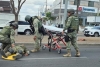 3 militares quedan heridos en accidente de tr&aacute;nsito frente al Mercado de Abastos